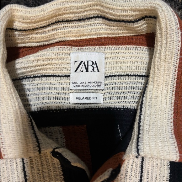 Zara Relaxed Fit Striped Knit Shirt - Picture 3 of 3